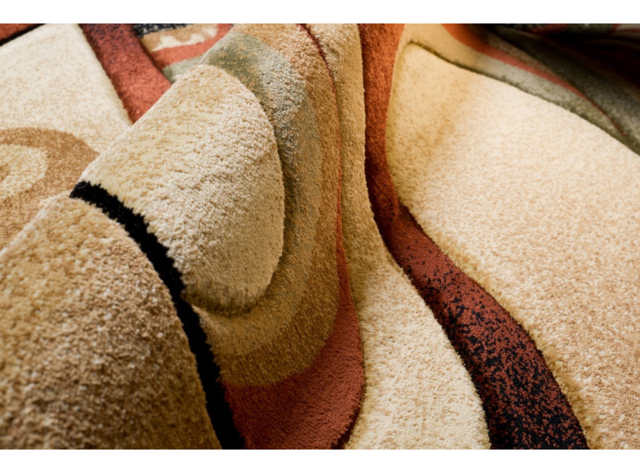 Kusový koberec ANTOGYA Wave - krémový/hnědý