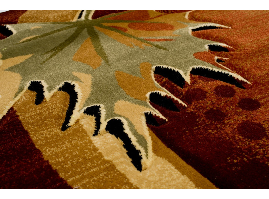 Kusový koberec ANTOGYA Leaves - hnědý/béžový