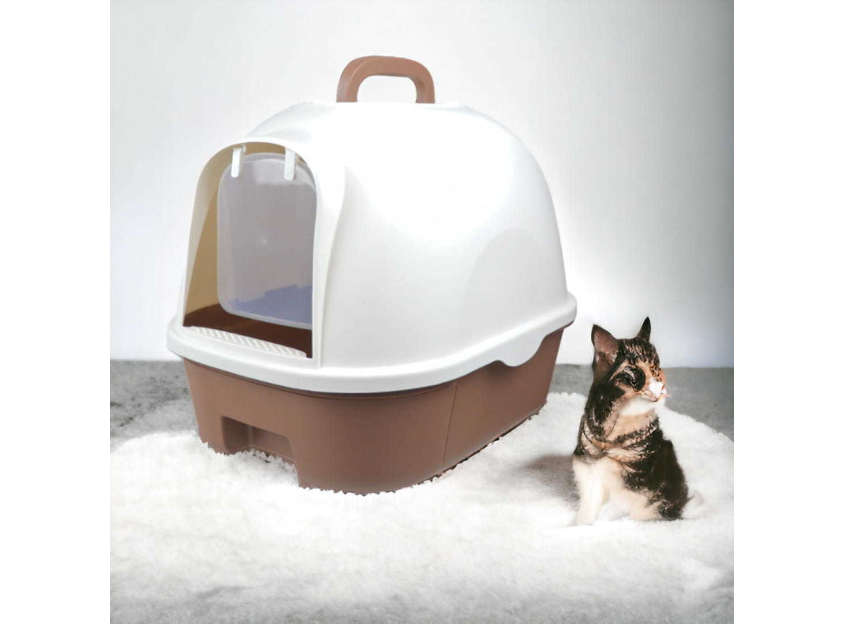 Kočičí toaleta MOLLY PREMIUM - bílá/hnědá