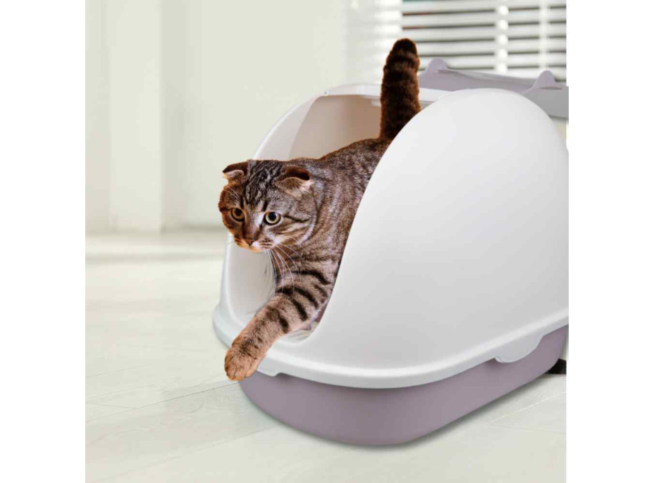 Kočičí toaleta ROXY - bílá/béžová