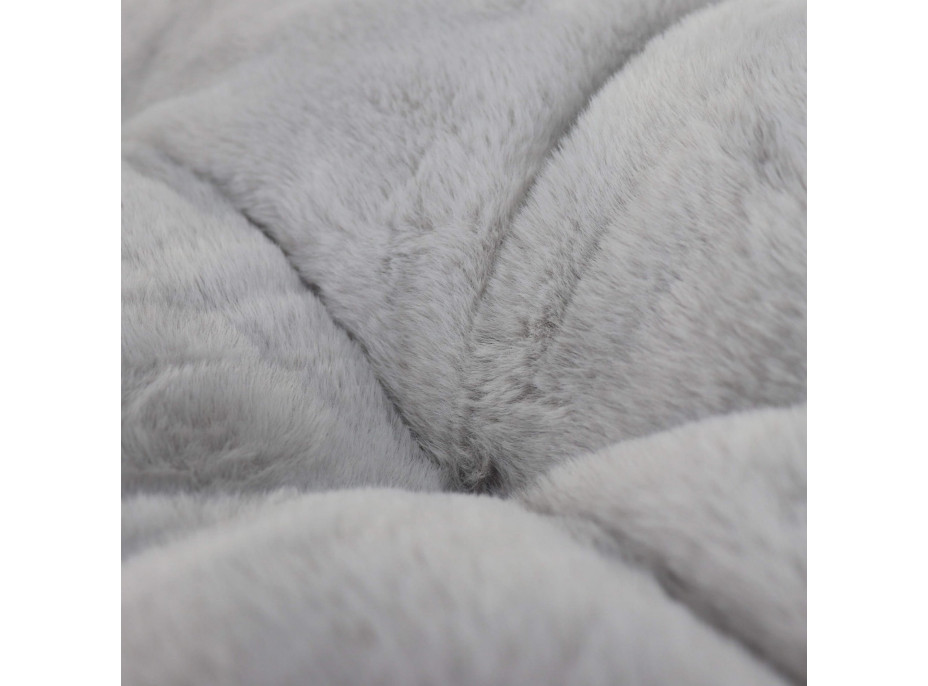Pelíšek pro psy RABBIT 70x100 cm - imitace králičí kožešiny - světle šedý