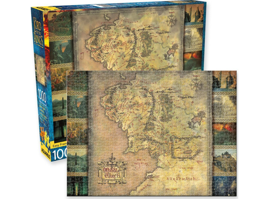 AQUARIUS Puzzle Pán Prstenů: Mapa Středozemě 1000 dílků