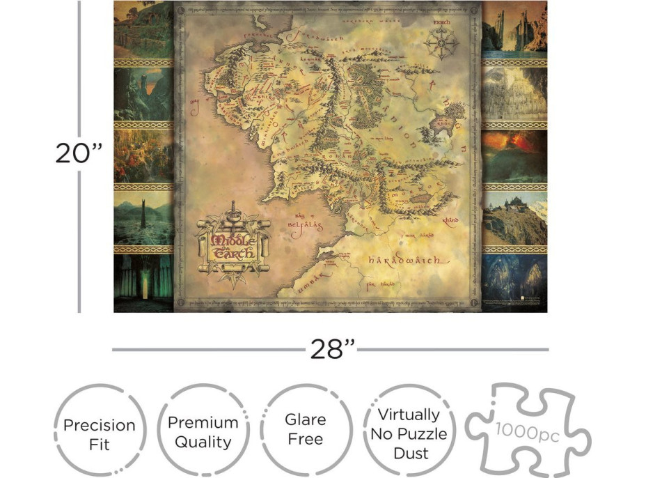 AQUARIUS Puzzle Pán Prstenů: Mapa Středozemě 1000 dílků