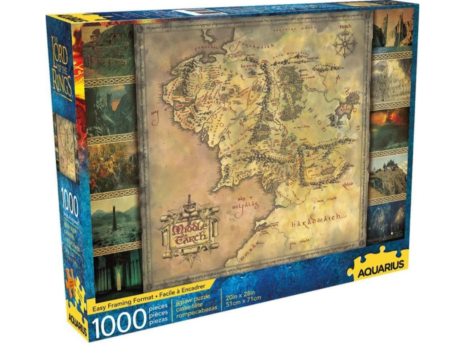 AQUARIUS Puzzle Pán Prstenů: Mapa Středozemě 1000 dílků