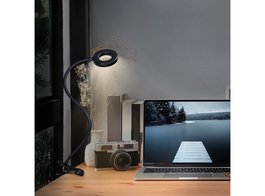 LED stmívatelná stolní lampička s klipem - 300lm - USB