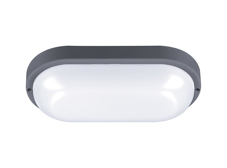 LED venkovní osvětlení oválné - 26 cm - šedá barva