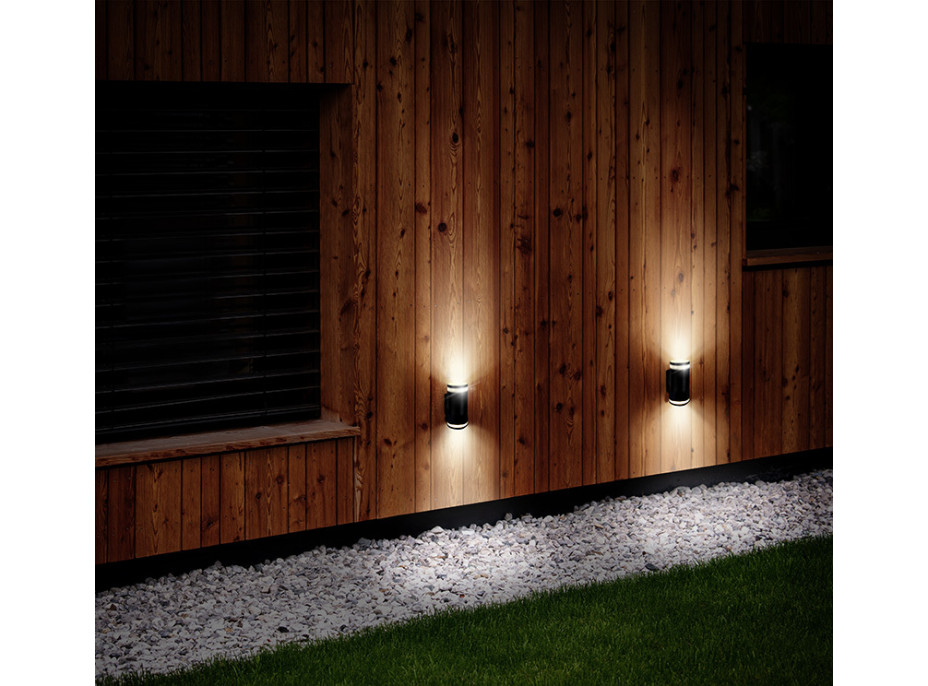 LED venkovní nástěnné osvětlení Potenza, 2x GU10, černá