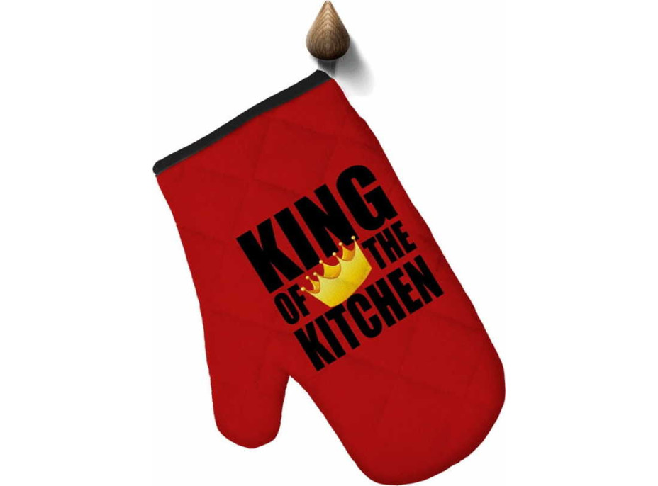 Kuchyňská rukavice KING OF THE KITCHEN 17x28 cm - červená