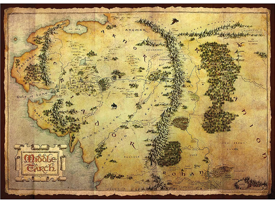 AQUARIUS Puzzle Hobit: Mapa Středozemě 1000 dílků