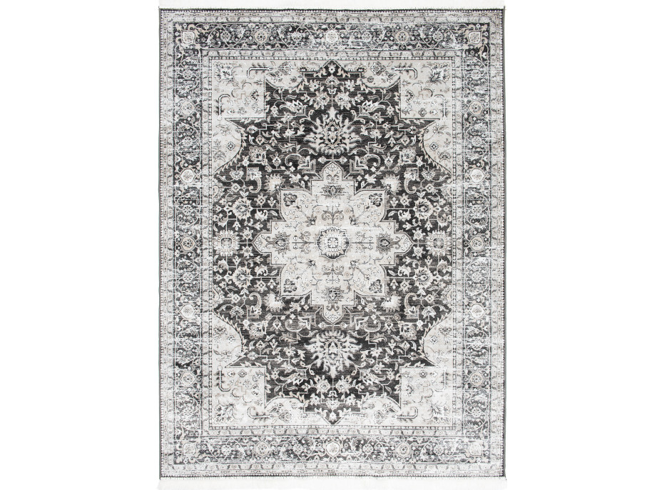 Kusový koberec ISFAHAN Alam - tmavě šedý/stříbrný