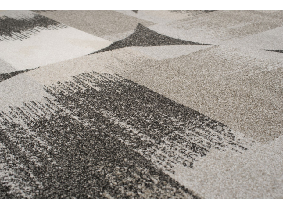 Kusový koberec RASTA Circles - šedý/černý