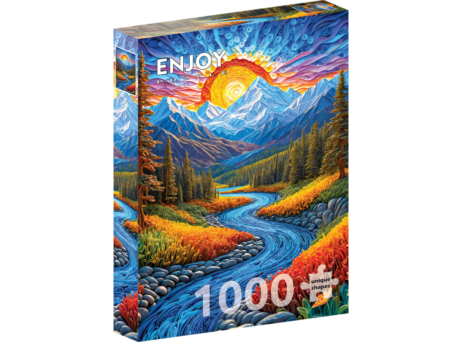 ENJOY Puzzle Východ slunce nad krajinou 1000 dílků