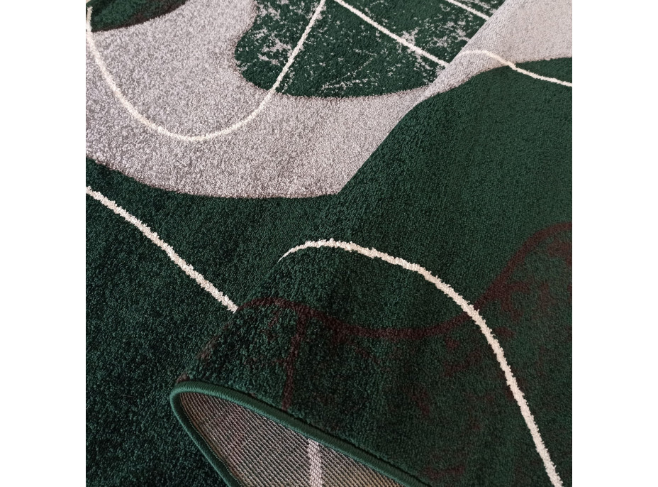 Kusový koberec WAVE modern - tmavě zelený/šedý