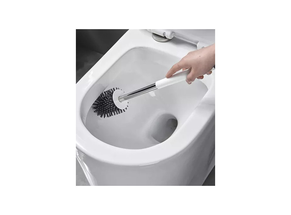 Silikonová WC štětka - bílá/šedá