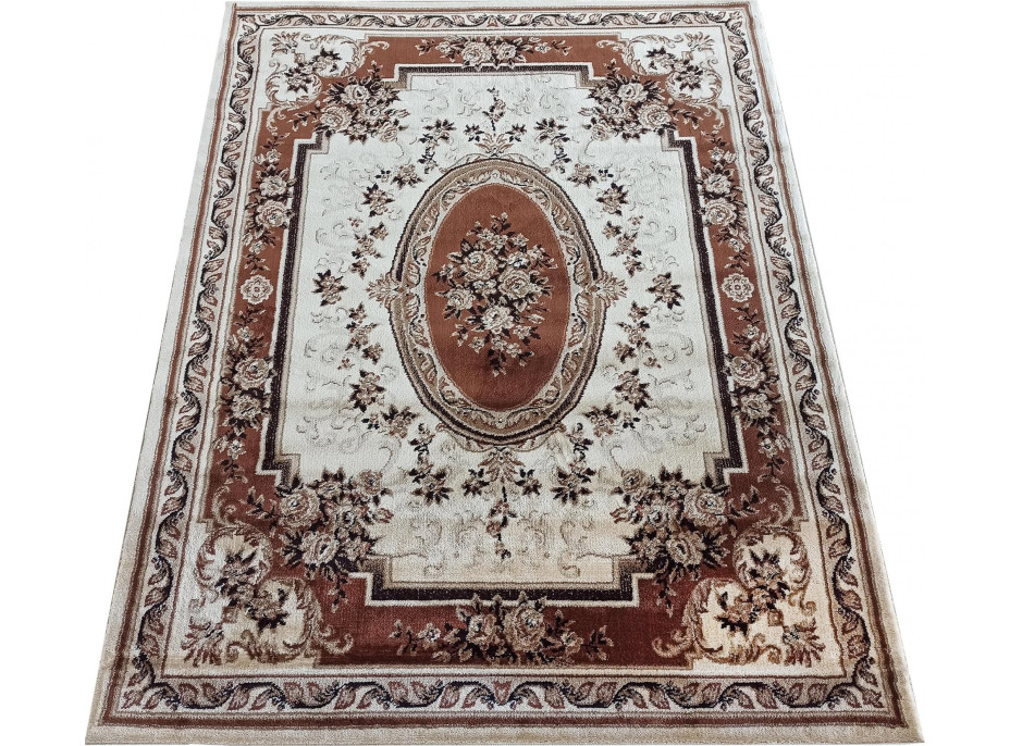 Kusový koberec NOBLE rosette - krémový/hnědý