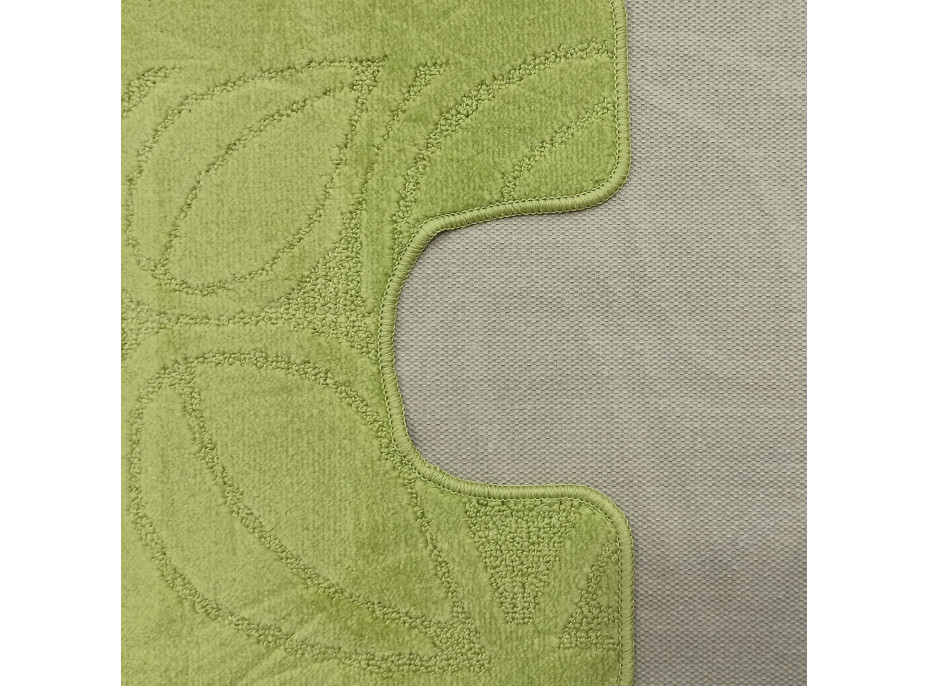 Sada koupelnových předložek s výřezem TÁŇA - flora - světle zelená