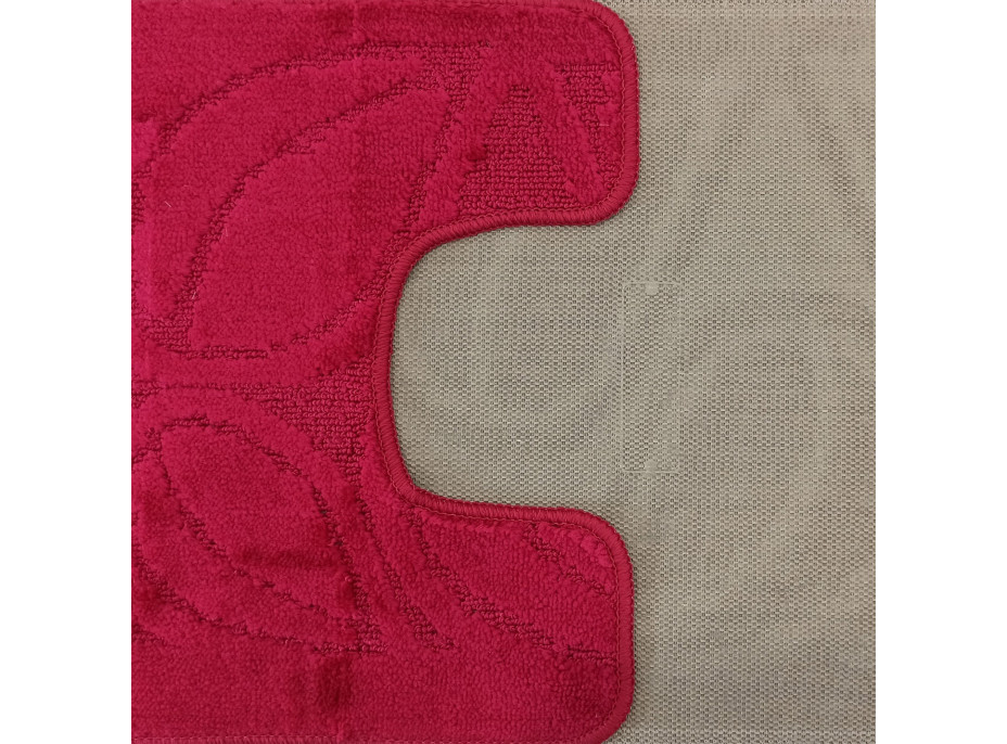 Sada koupelnových předložek s výřezem TÁŇA - flora - tmavě růžová