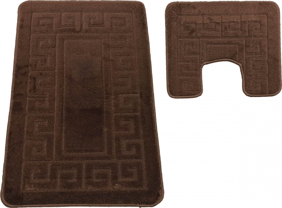 Sada koupelnových předložek s výřezem TÁŇA - greek - tmavě hnědá