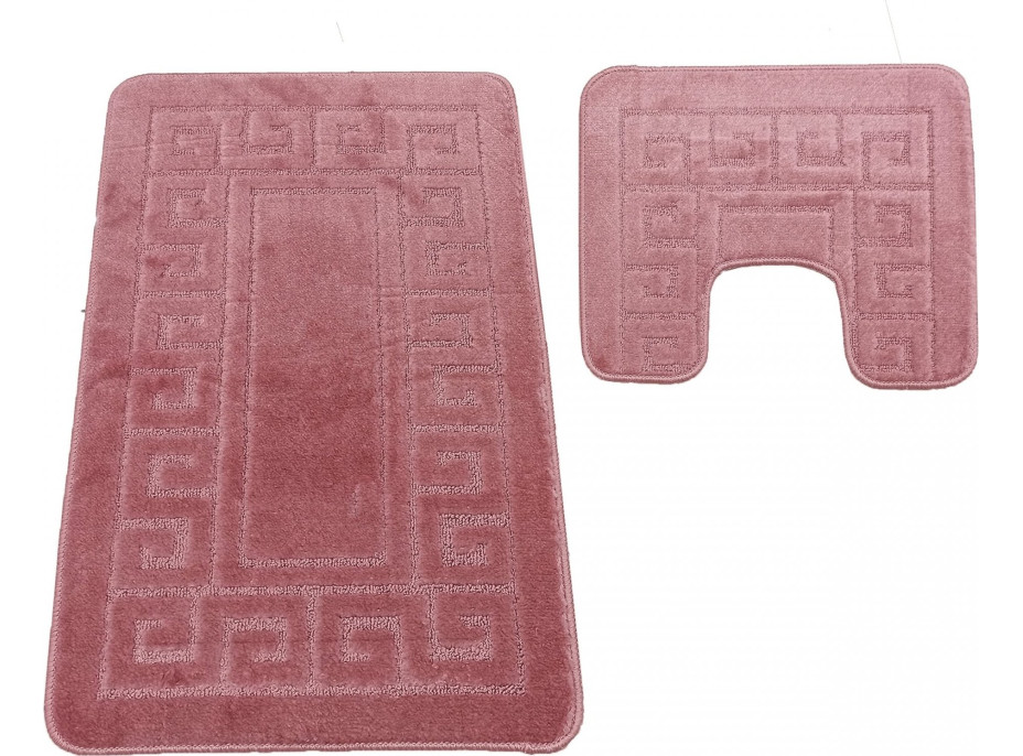 Sada koupelnových předložek s výřezem TÁŇA - greek - starorůžová
