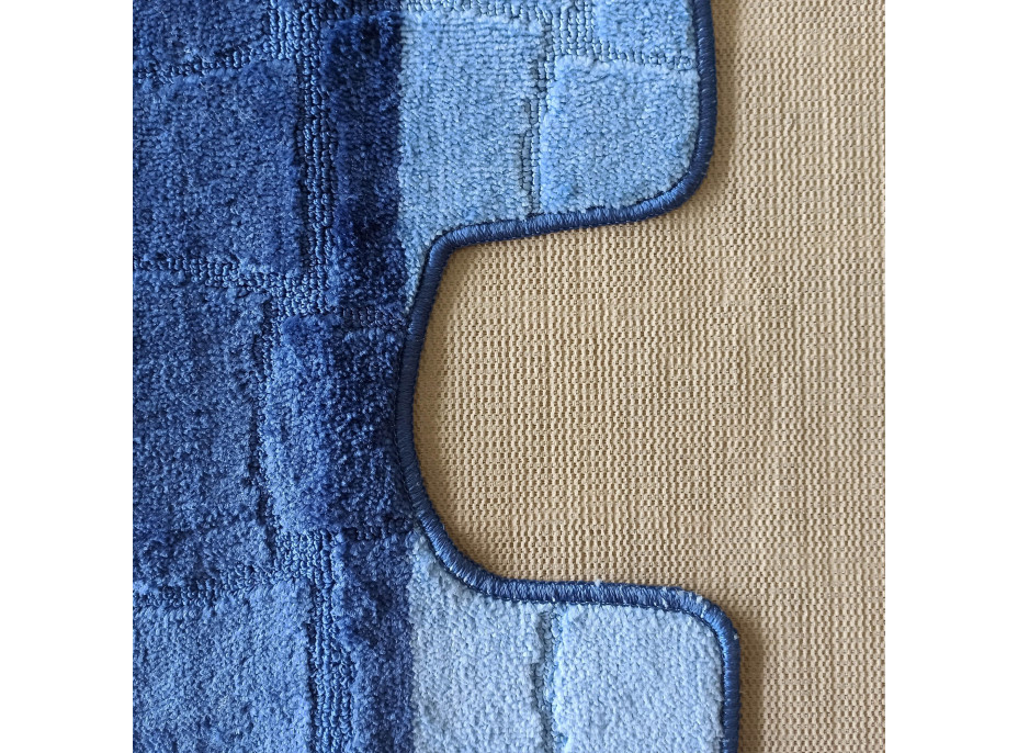 Sada koupelnových předložek s výřezem TÁŇA XL - tiles - modrá