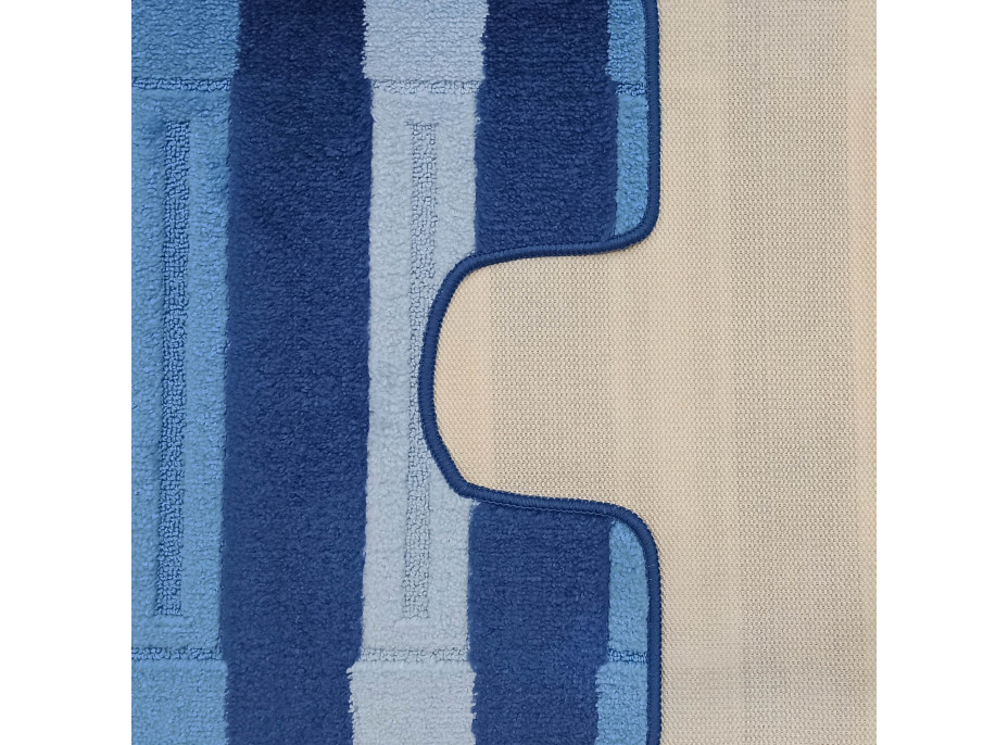 Sada koupelnových předložek s výřezem TÁŇA XL - lines - tmavě modrá