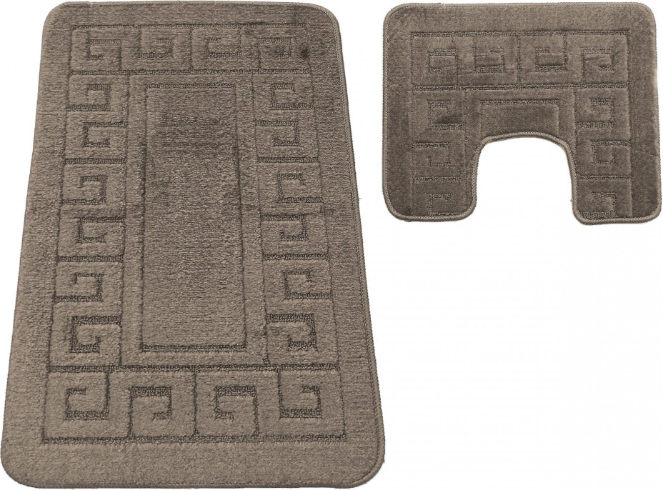 Sada koupelnových předložek s výřezem TÁŇA - greek - tmavě béžová