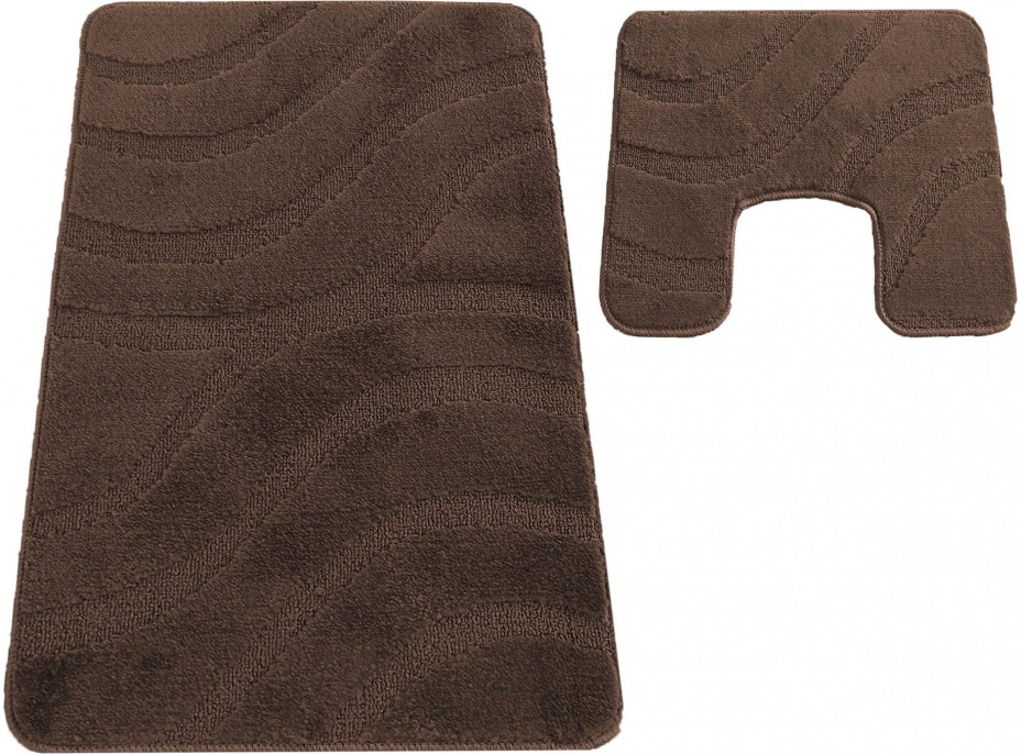 Sada koupelnových předložek s výřezem TÁŇA - symphony - tmavě hnědá