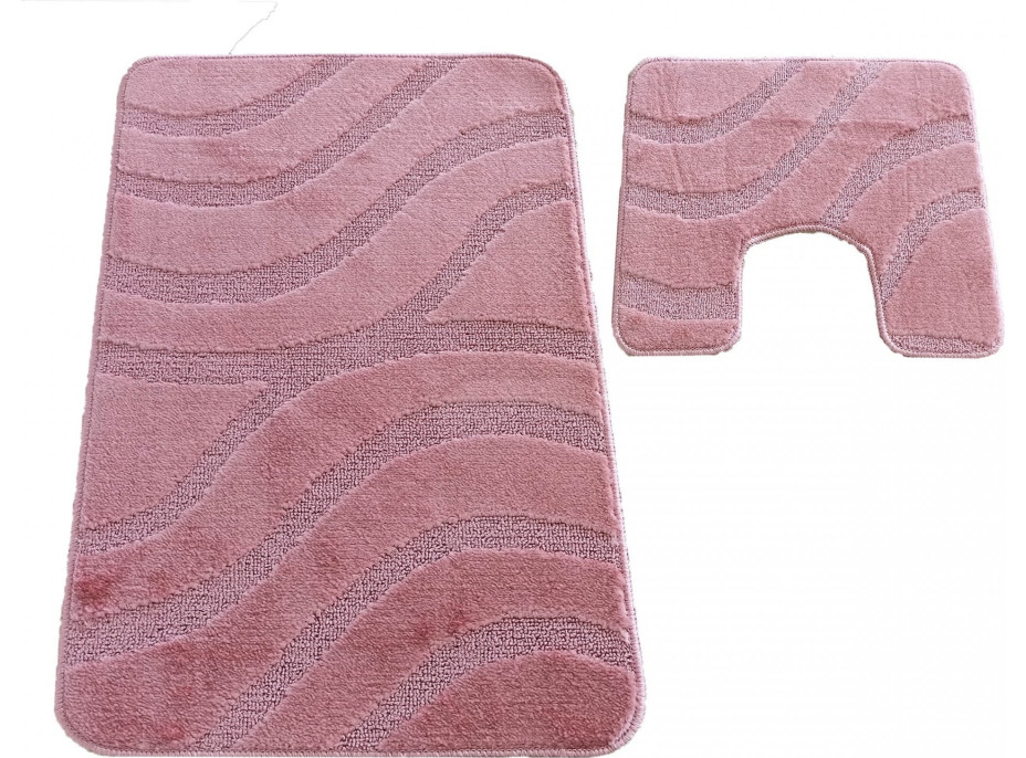 Sada koupelnových předložek s výřezem TÁŇA - symphony - starorůžová