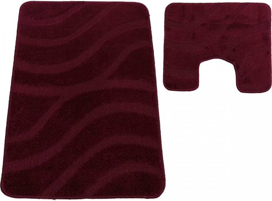 Sada koupelnových předložek s výřezem TÁŇA - symphony - bordó