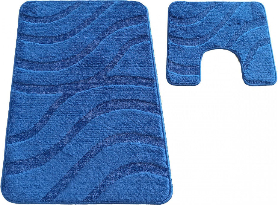 Sada koupelnových předložek s výřezem TÁŇA - symphony - tmavě modrá
