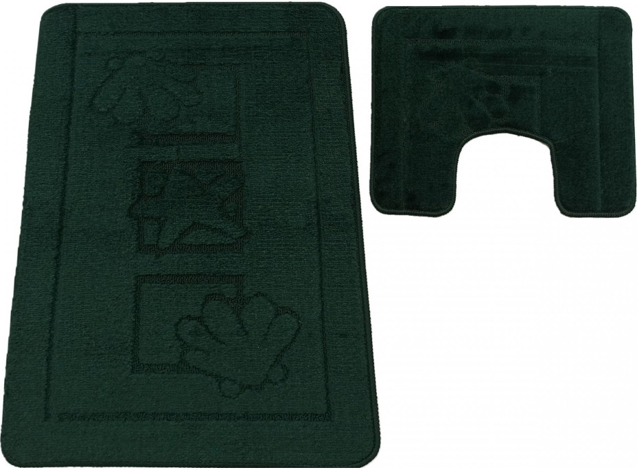 Sada koupelnových předložek s výřezem TÁŇA - sea - tmavě zelená