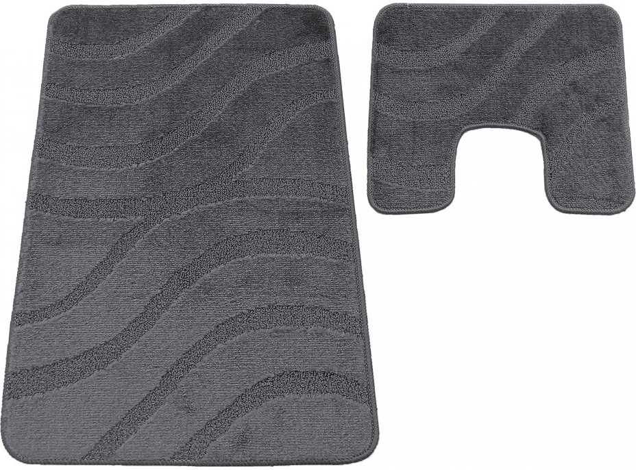 Sada koupelnových předložek s výřezem TÁŇA - symphony - tmavě šedá Sada koupelnových předložek s výřezem TÁŇA - symphony - tmavě šedá