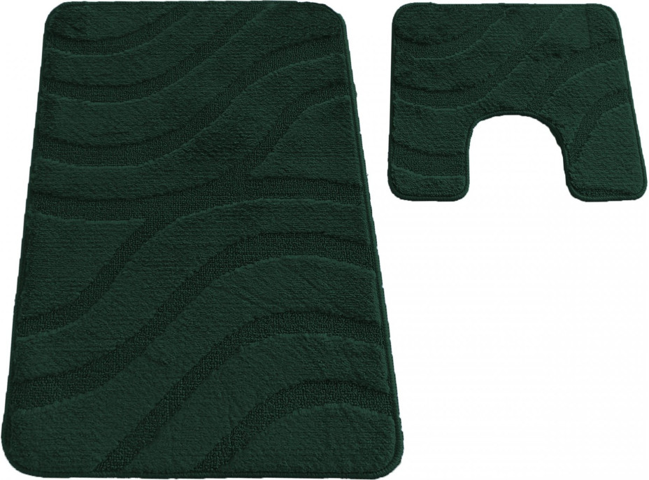 Sada koupelnových předložek s výřezem TÁŇA - symphony - tmavě zelená