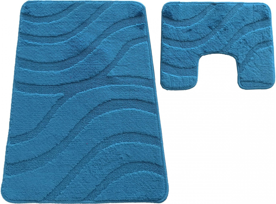 Sada koupelnových předložek s výřezem TÁŇA - symphony - tmavě tyrkysová