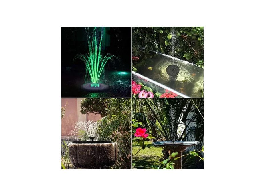 Zahradní LED solární fontána