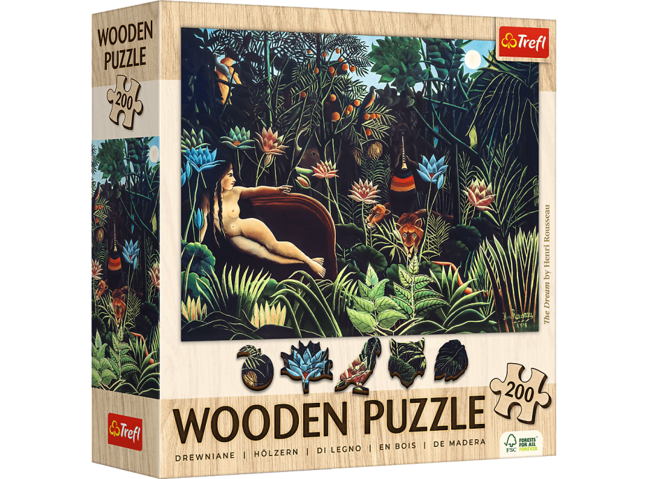 TREFL Dřevěné puzzle Art: Henri Rousseau - Sen 200 dílků