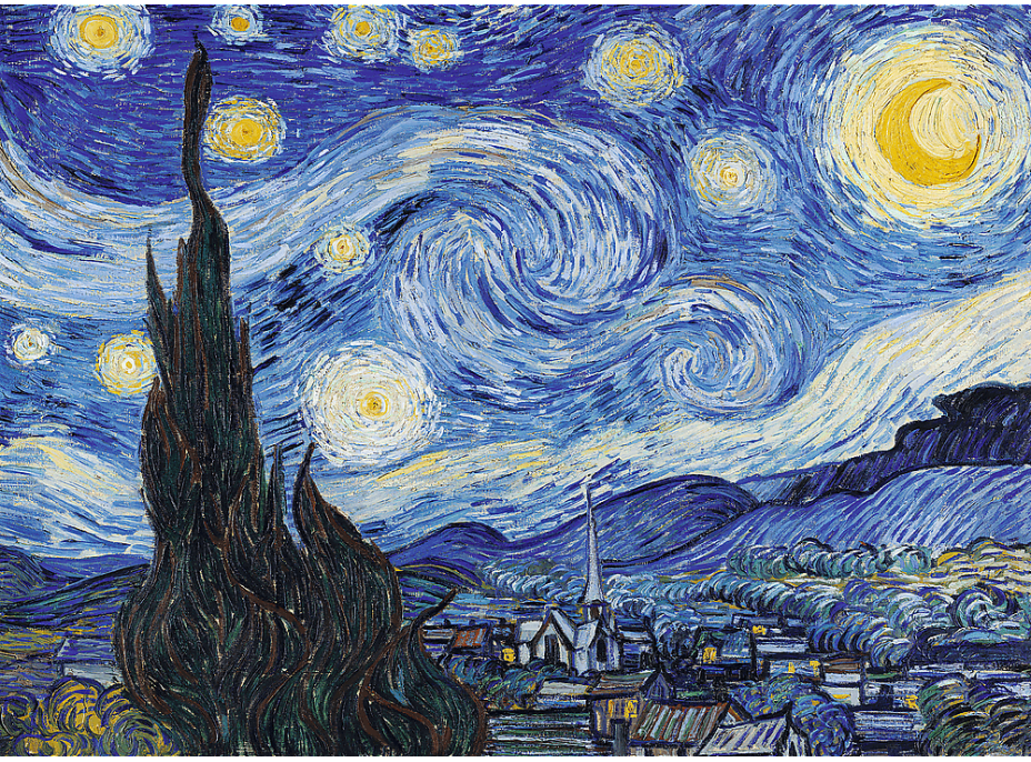 TREFL Dřevěné puzzle Art: Vincent van Gogh - Hvězdná noc 200 dílků