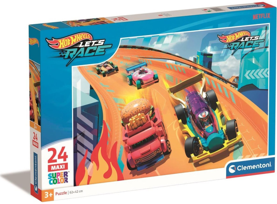 CLEMENTONI Puzzle Hot Wheels MAXI 24 dílků