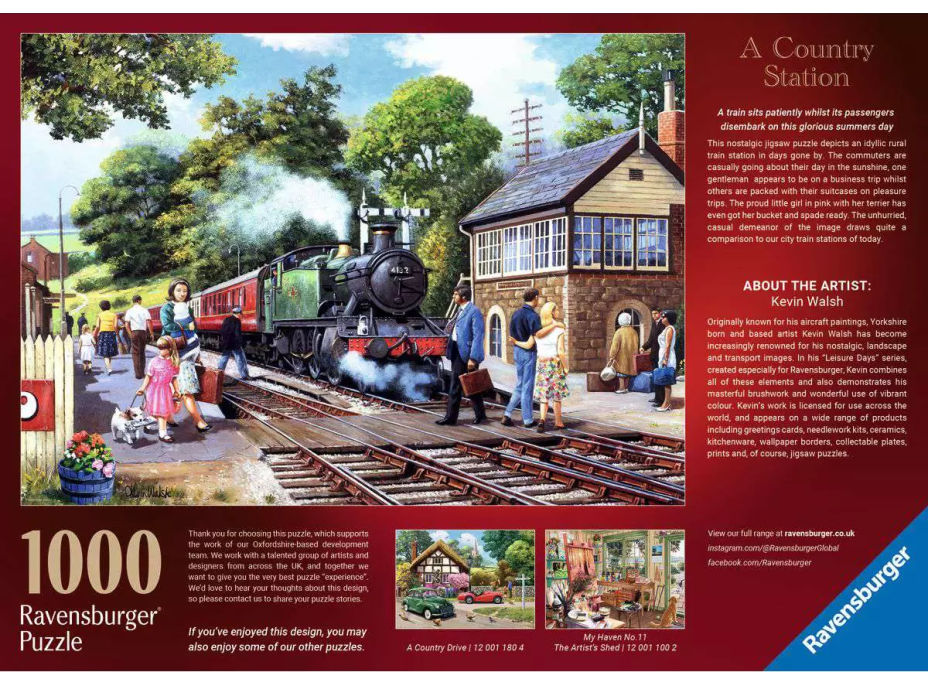 RAVENSBURGER Puzzle Vlaková zastávka na venkově 1000 dílků