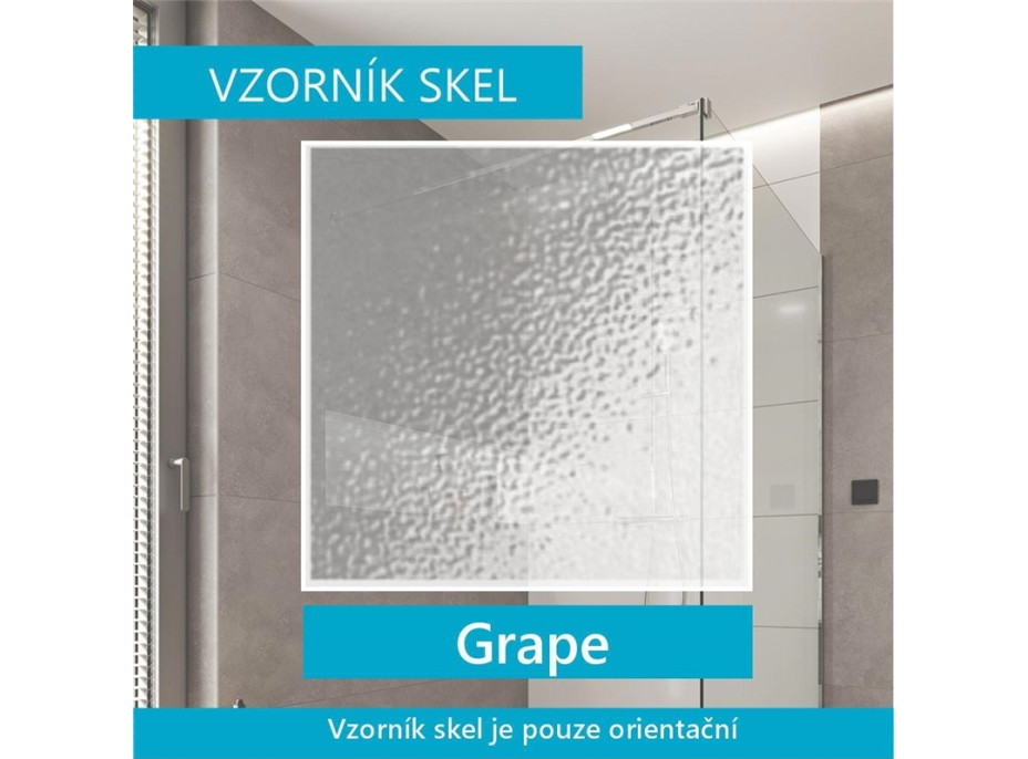 Čtvrtkruhový sprchový kout Kora Lite 90x90 cm - chrom ALU/sklo Grape + vanička z litého mramoru