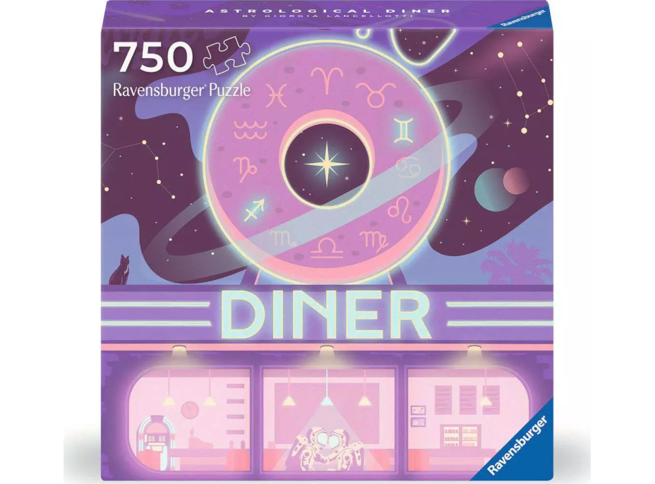 RAVENSBURGER Čtvercové puzzle Art & Soul: Astrologická jídelna 750 dílků