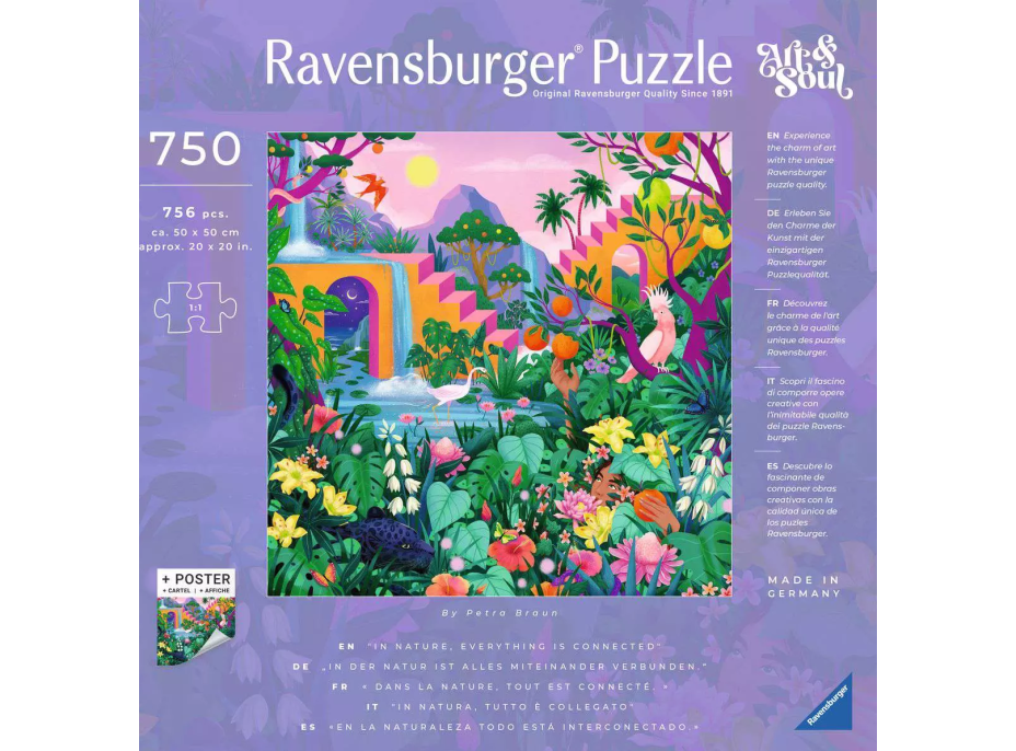 RAVENSBURGER Čtvercové puzzle Art & Soul: Úžasná příroda 750 dílků