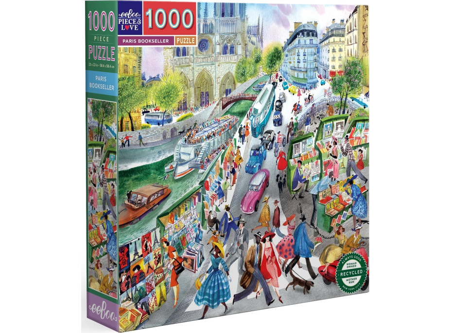 EEBOO Čtvercové puzzle Bukinisté v Paříži 1000 dílků