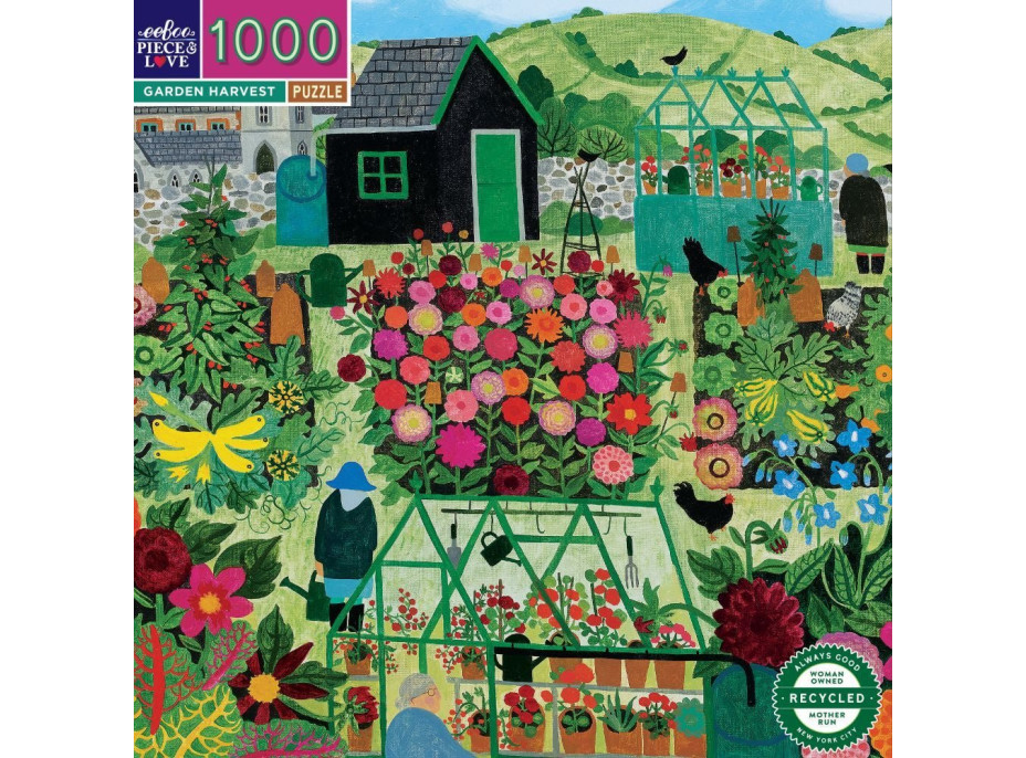 EEBOO Čtvercové puzzle Sklizeň na zahradě 1000 dílků
