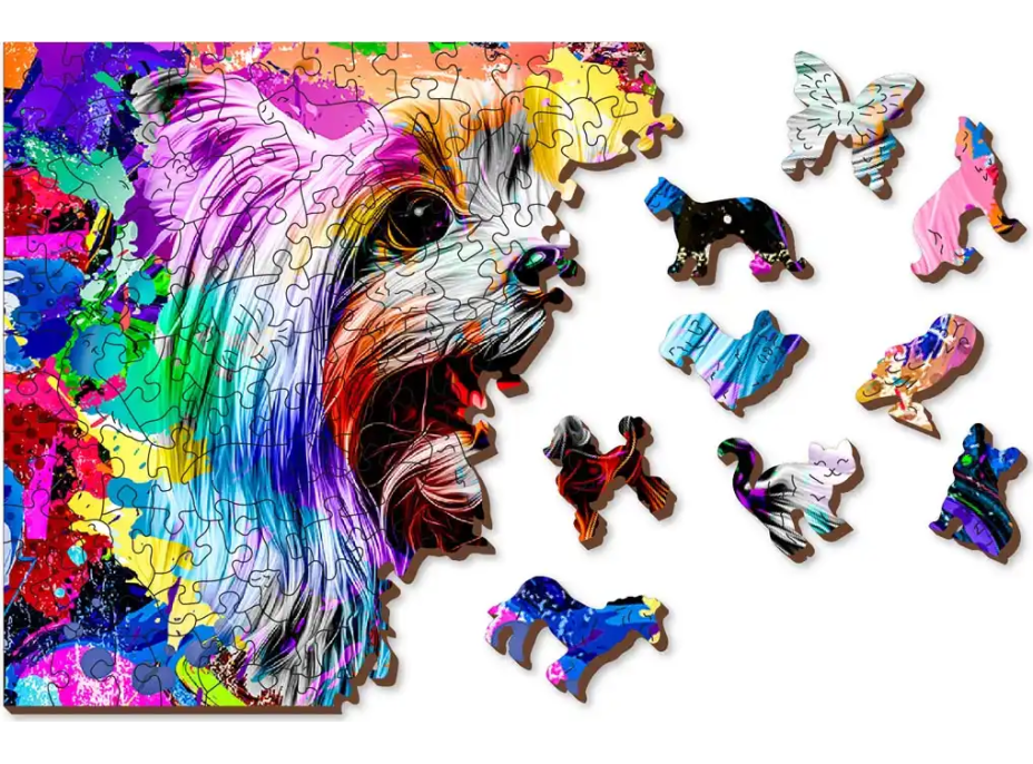 WOODEN CITY Dřevěné puzzle Pop Art Jorkšírský teriér 505 dílků
