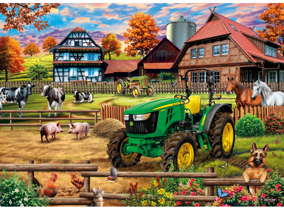 SCHMIDT Puzzle Farma s traktorem: John Deere 5050E 1000 dílků