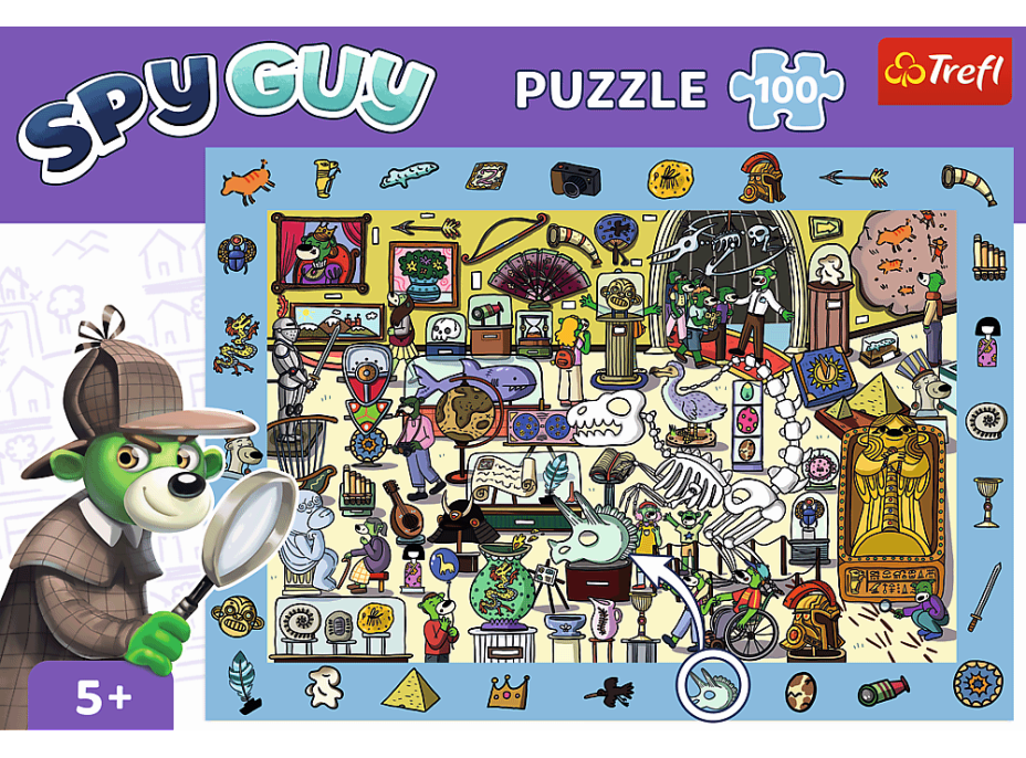 TREFL Puzzle s hledáním obrázků Spy Guy: Muzeum 100 dílků