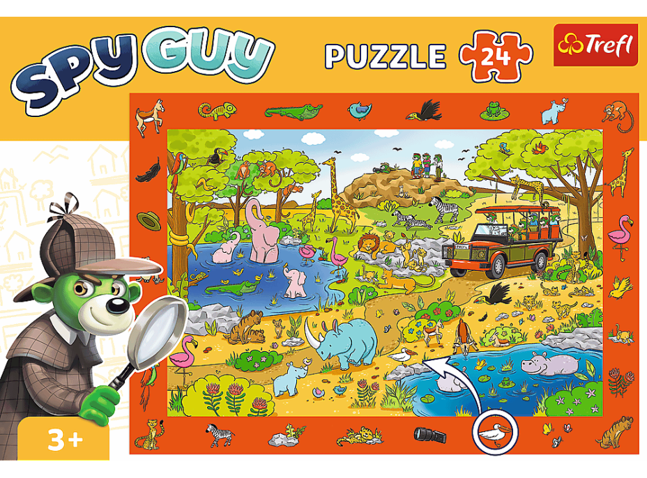 TREFL Puzzle s hledáním obrázků Spy Guy: Safari 24 dílků