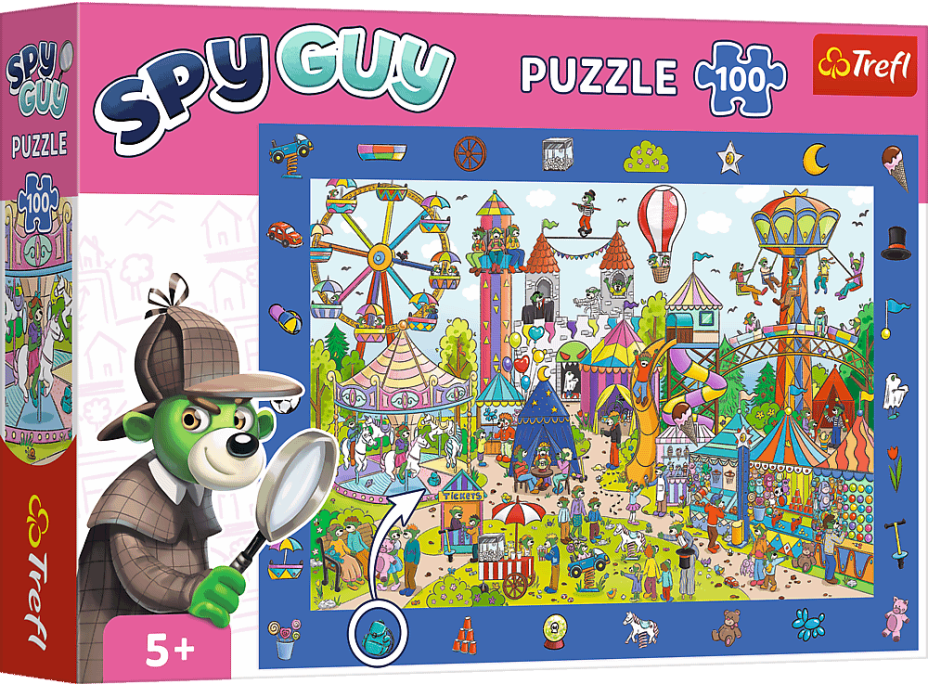 TREFL Puzzle s hledáním obrázků Spy Guy: Zábavní park 100 dílků