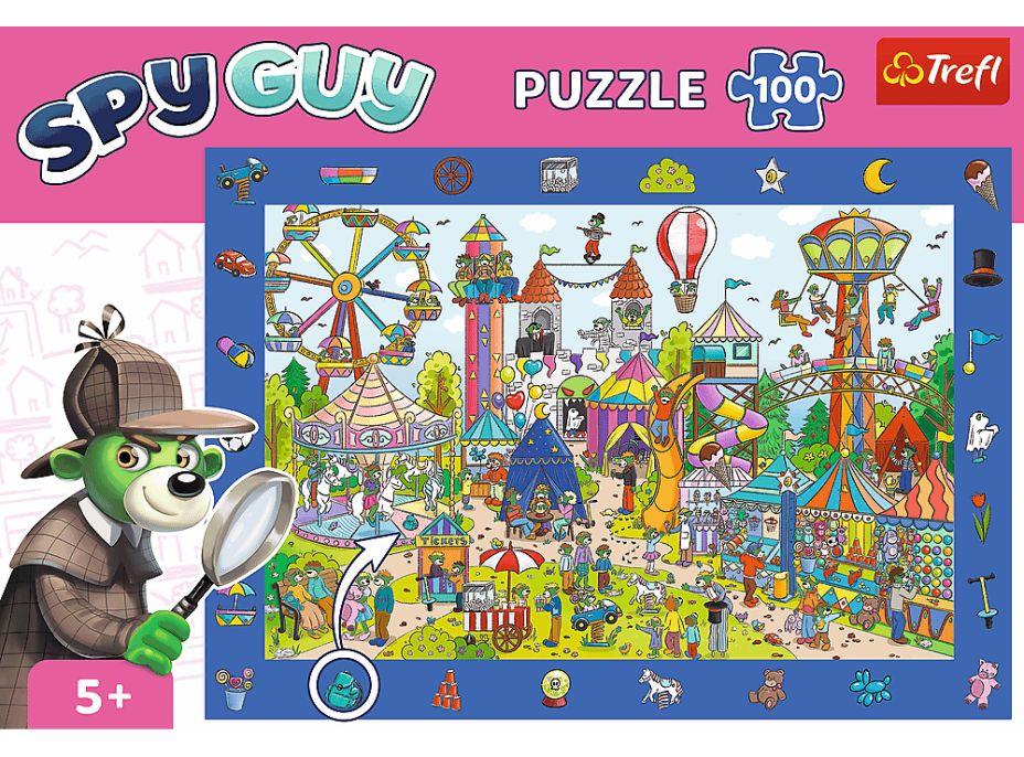 TREFL Puzzle s hledáním obrázků Spy Guy: Zábavní park 100 dílků